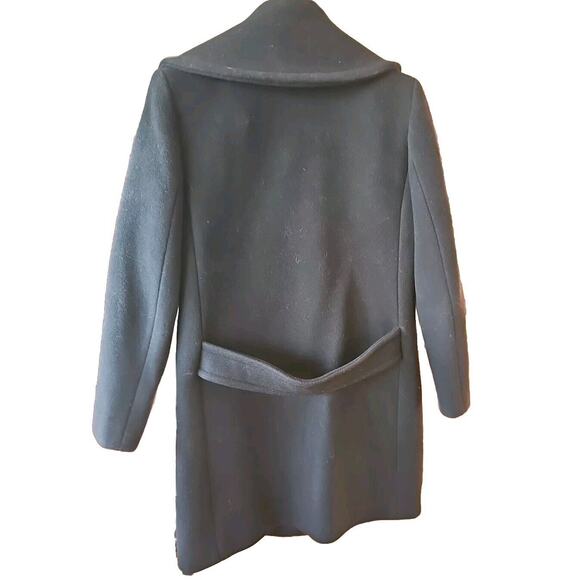 J. CREW Womens Double Breasted Black Wool Cashmere Coat Peacoat Long 4 Petite 4P - Picture 3 of 3